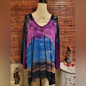 Vibrant Purple and Blue Women's Tunic